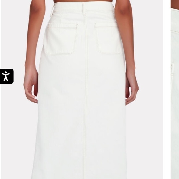 FRAME Le Bardot Midi Skirt W/ Button Front Closure Ecru Denim Size 23 Resortwear - Picture 5 of 12